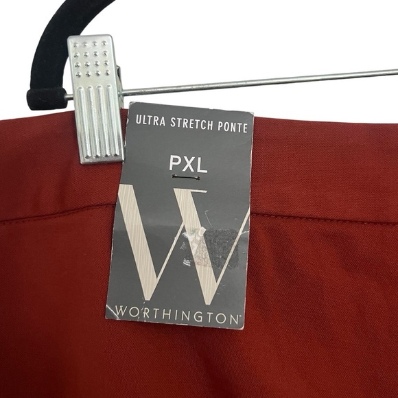 Worthington Womens Mid Rise Fit Ankle Ponte Pant, Size: PXL - Picture 4 of 7